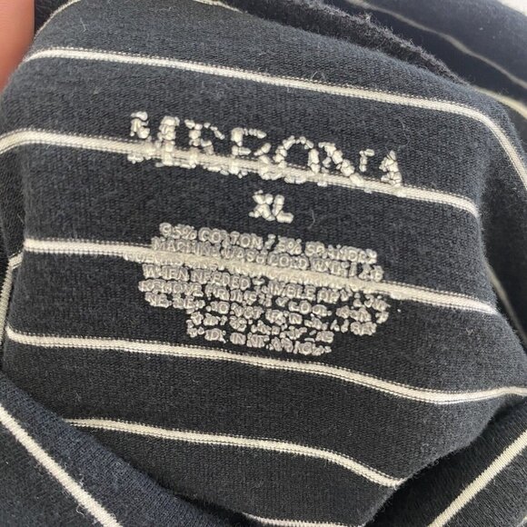 Merona Womens Long Sleeve Black White Striped Top Size XL Pull Over Turtle Neck - Picture 2 of 10